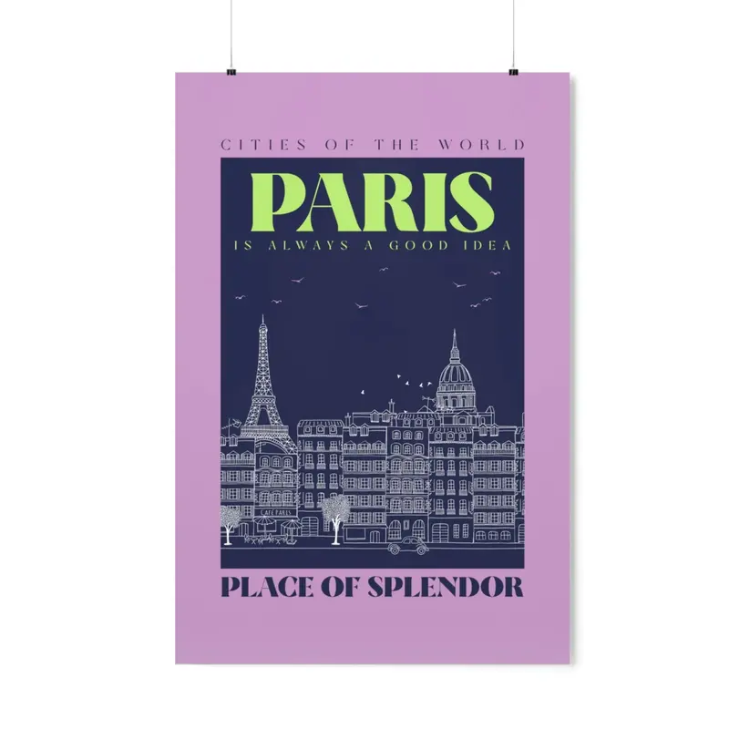 Paris Skyline Art Print Poster