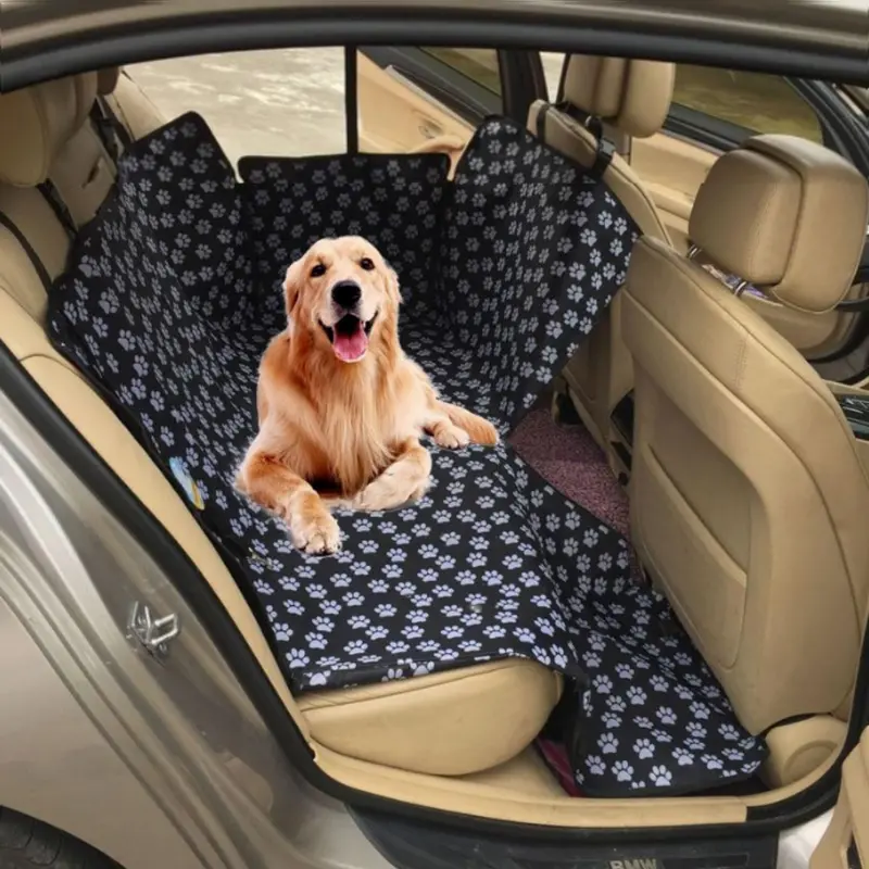 Paw-Print Design Waterproof Car Seat Cover for Dogs – Universal Fit