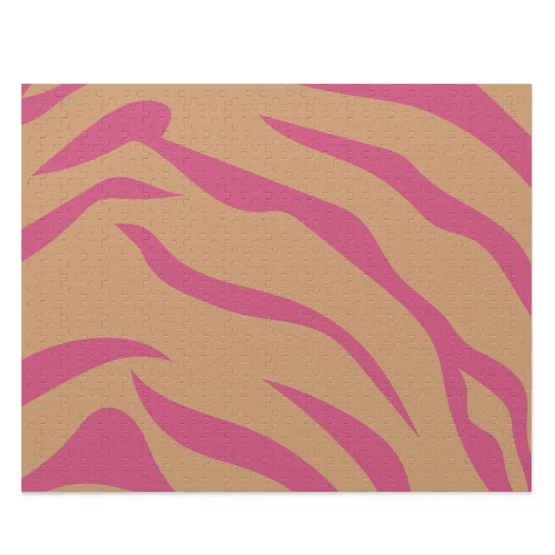 Pink and Black Leopard Print 500-Piece Jigsaw Puzzle