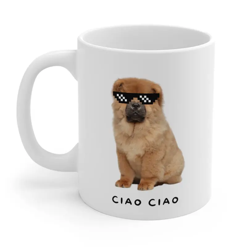 Pixel-Art Chow Chow Sunglasses Mug