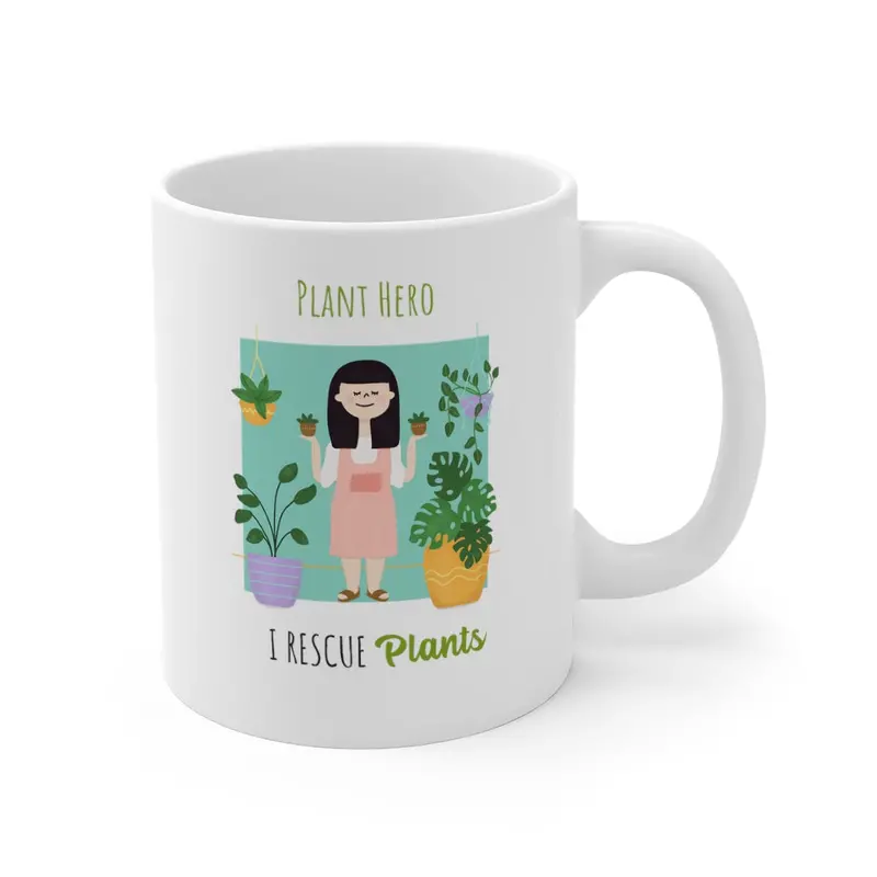 ‘Plant Hero: I Rescue Plants’ Botanical-Themed Mug