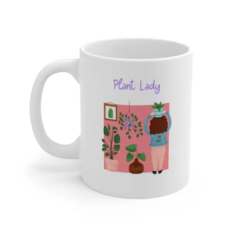 Plant Lady Ceramic Coffee Mug – Botanical Gift