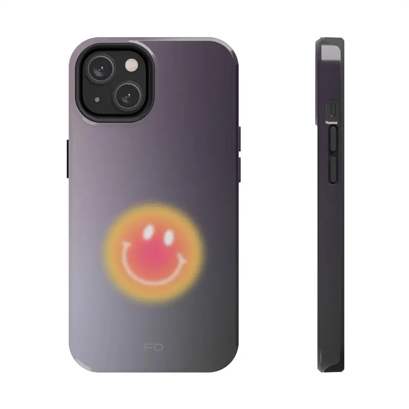 Playful Smiley Face iPhone Case – Slim Protective Cover with Wireless Charging
