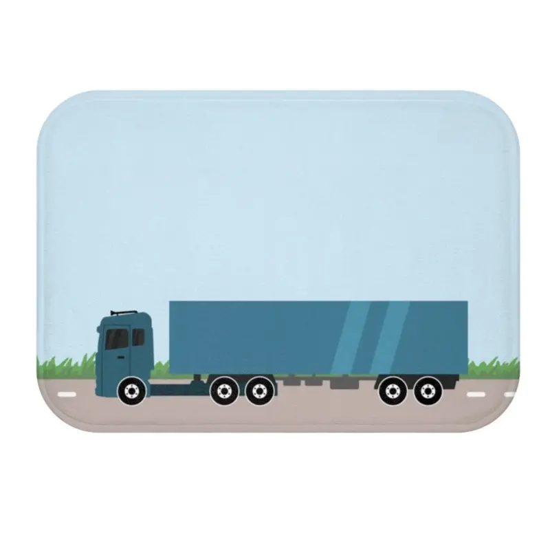 Playful Truck-Themed Bathroom Rug for Kids and Adults