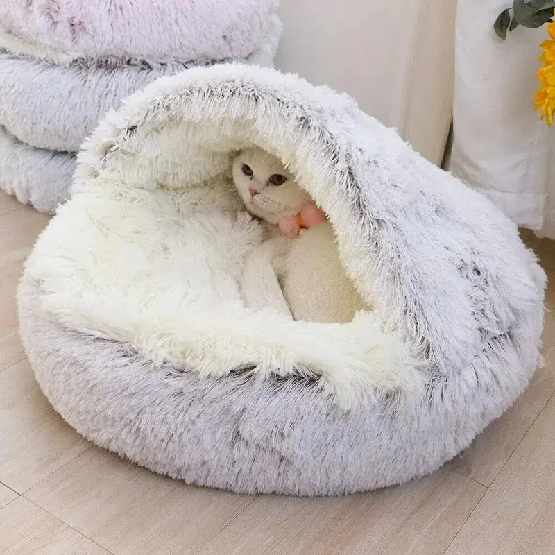 Plush Winter Pet Bed for Small Animals