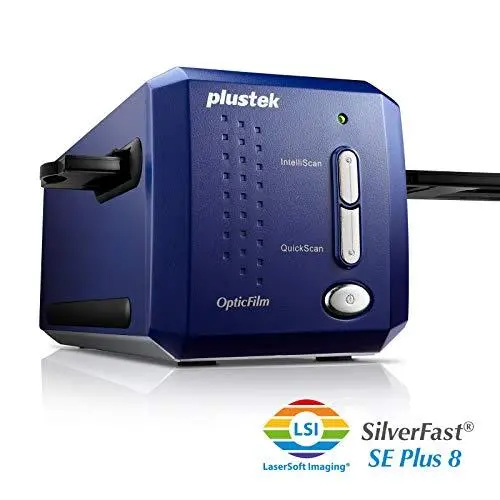 Plustek OpticFilm 8100 Film Scanner – 7200 DPI 35mm Negative & Slide Digitizer with SilverFast SE+ 8.8 Software (Mac/Windows)