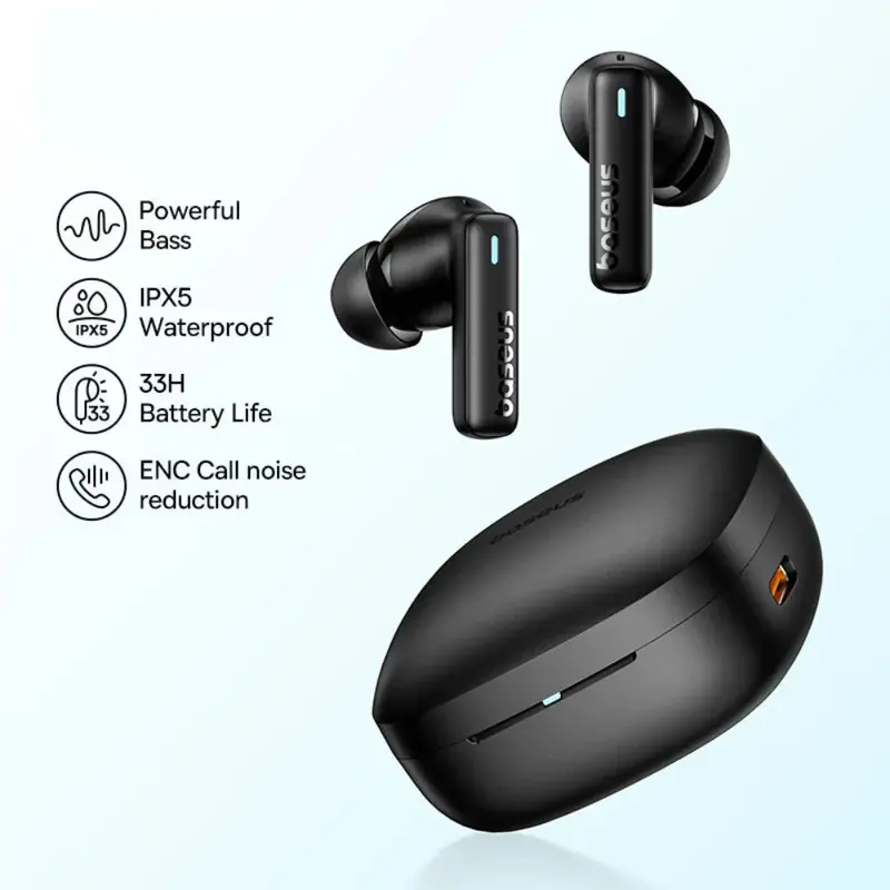 Premium Bluetooth 5.3 Earbuds with Deep Bass & IPX5 Water Resistance