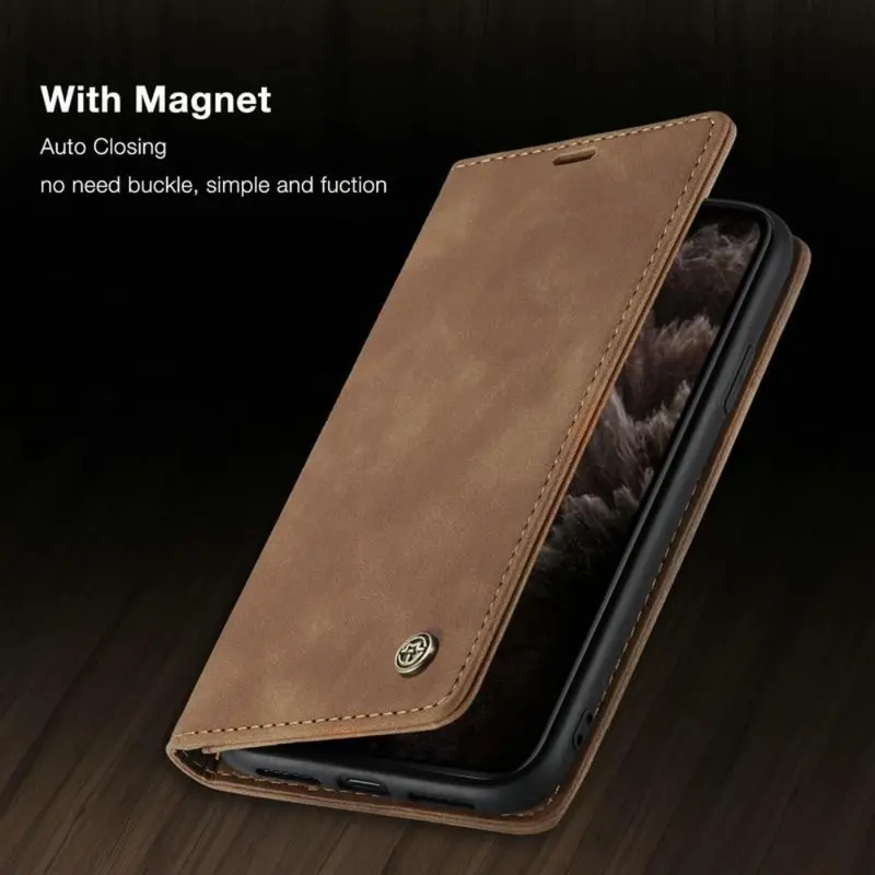 Premium Magnetic Flip Wallet Case for iPhone with Card Slots