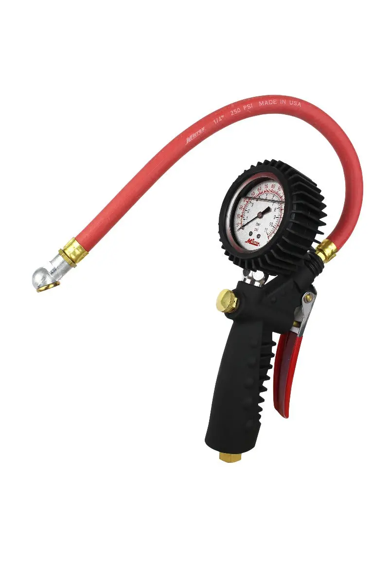 Pro Analog Tire Inflator & Pressure Gauge — Pistol Grip, Ball Foot Chuck, 15″ Hose, 160 PSI