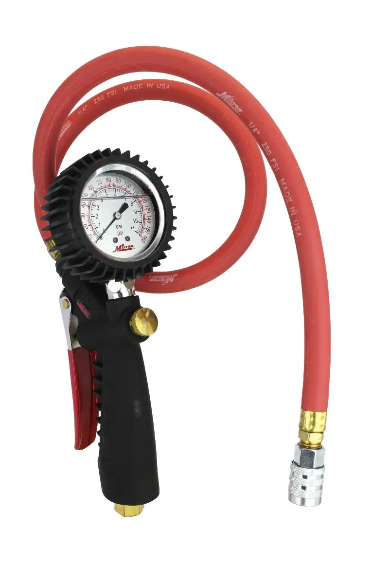 Professional Analog Tire Inflator with Pistol Grip Pressure Gauge, Kwik-Grip Safety Chuck, and 36-Inch Hose – 160 PSI Max