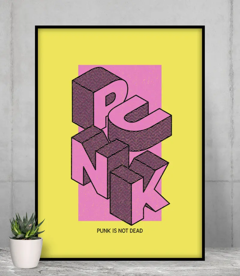 Punk Is Not Dead Wall Poster – Edgy Vintage-Inspired Decor
