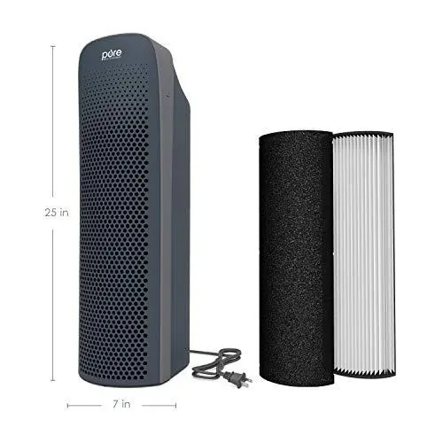 PureZone Elite HEPA Air Purifier for Large Rooms – UV Sanitization, Real-Time Air Quality Monitoring & 4-Stage Filtration (Graphite)