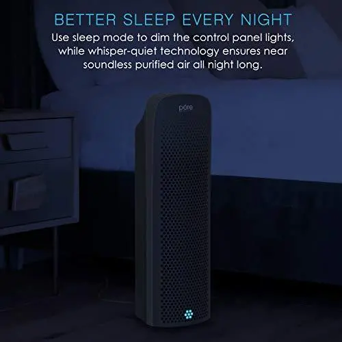 PureZone Elite HEPA Air Purifier for Large Rooms – UV Sanitization, Real-Time Air Quality Monitoring & 4-Stage Filtration (Graphite)