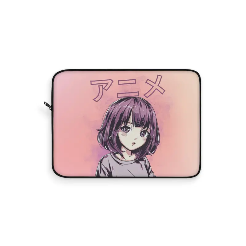 Purple-Haired Anime Girl Laptop Sleeve