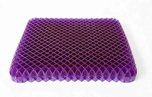 Purple Royal Grid Seat Cushion – Breathable, Temperature-Neutral Support for Car or Office Chairs