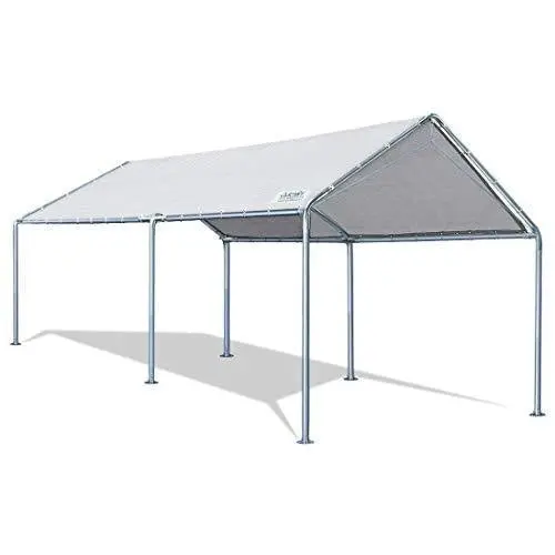 Quictent 10′ x 20′ Heavy-Duty Car Canopy – Galvanized Steel Frame Carport with Reinforced Cables, Boat & RV Shelter