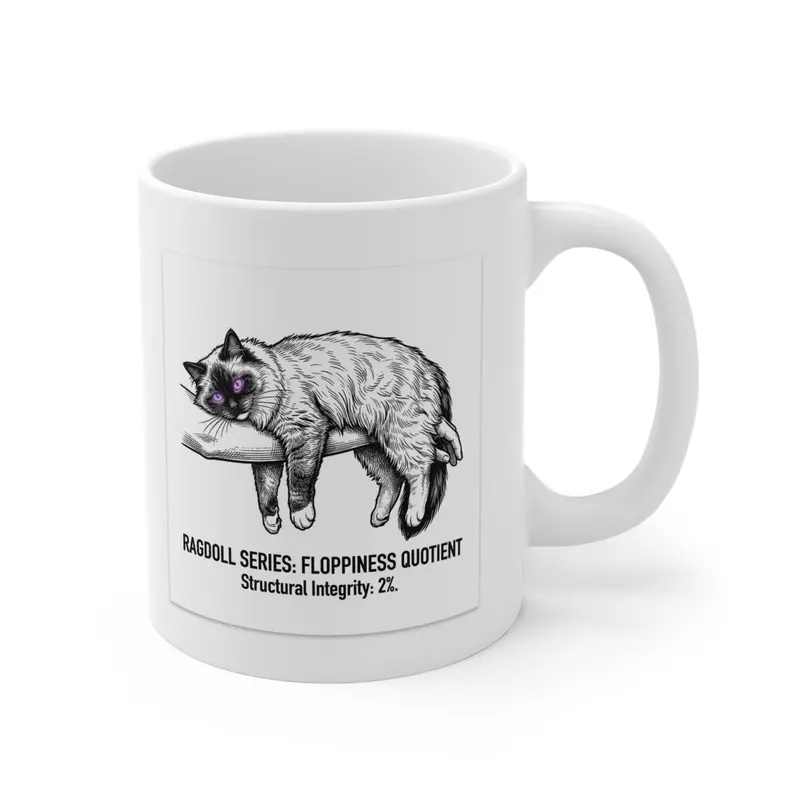 Ragdoll Cat Floppiness Physics Blueprint Mug