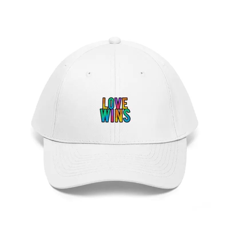 Rainbow Love Wins Adjustable Twill Cap – Unisex Casual Hat