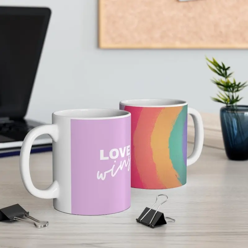 Rainbow Love Wins Motivational Mug – 11oz Premium Ceramic