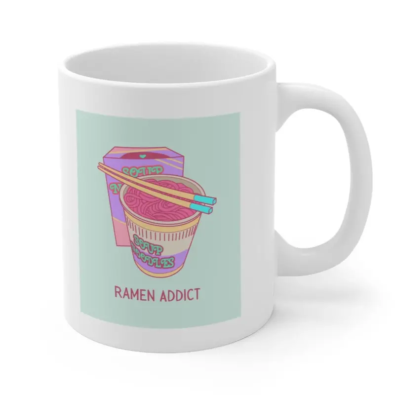 Ramen-Themed Ceramic Mug for Noodle Lovers