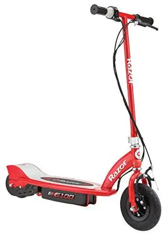 Razor E100 Electric Scooter – Youth-Friendly 13111260 Model with Kick-to-Start Motor, Red Finish & Safe Ride Design