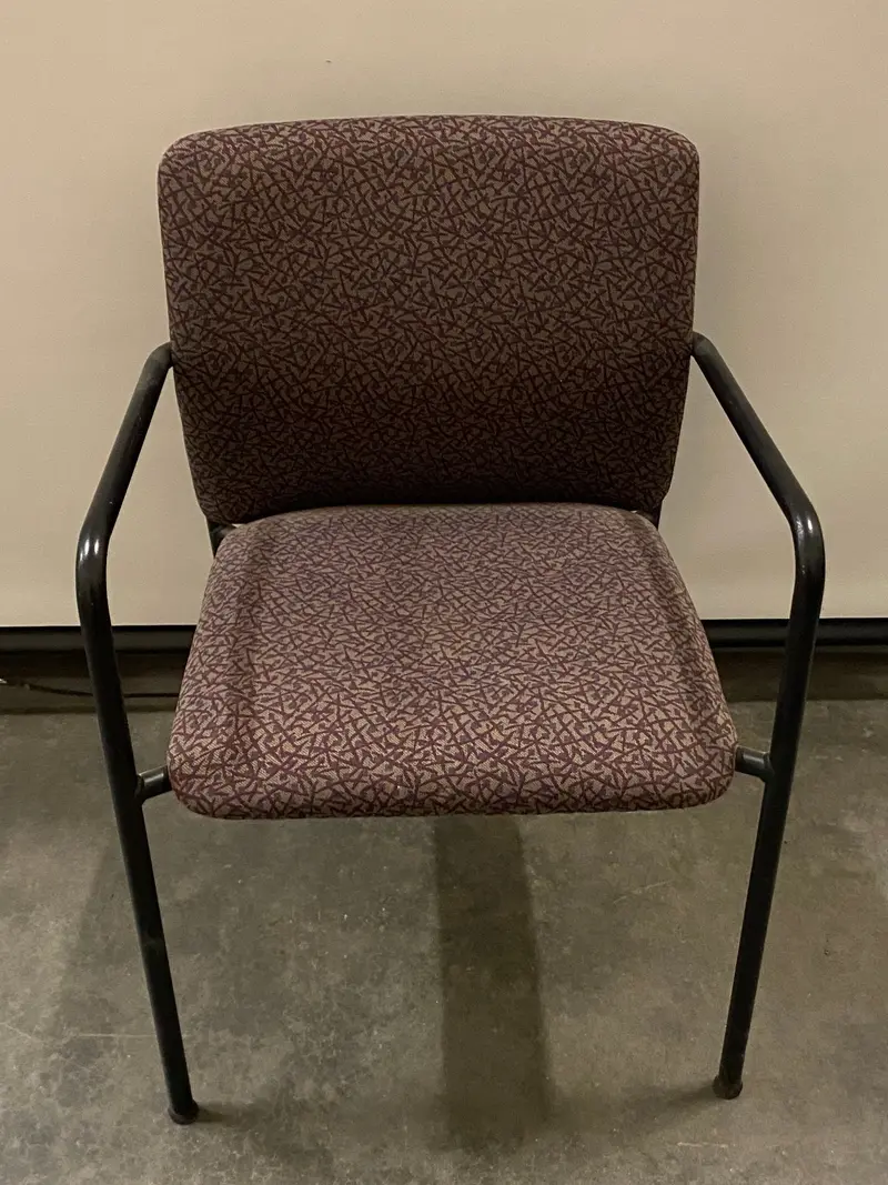 Red Patterned Upholstered Sack Chair – Contemporary Accent Seating