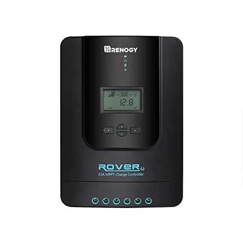 Renogy Rover 20A MPPT Solar Charge Controller – 12V/24V Auto-Detect, LCD Display, Compatible with Lithium, Gel & Flooded Batteries