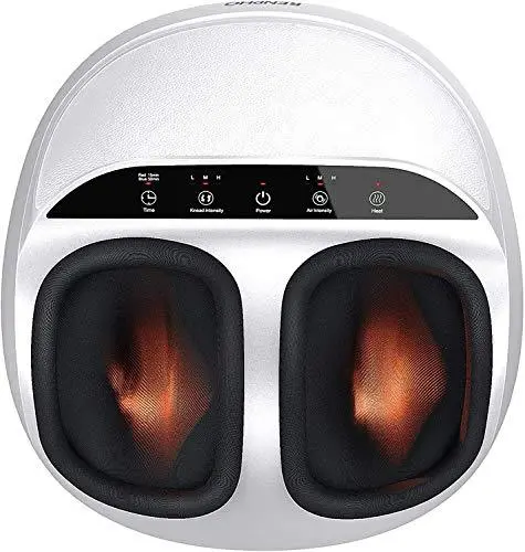 RENPHO Heated Shiatsu Foot Massager – Deep Kneading Therapy, Customizable Intensity Levels, Ideal for Plantar Fasciitis Relief & Feet Up to Men’s Size 12