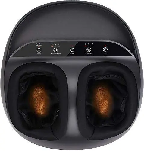 RENPHO Heated Shiatsu Foot Massager with Adjustable Intensity Levels – Relief for Plantar Fasciitis & Fatigue, Fits Up to Men’s Size 12