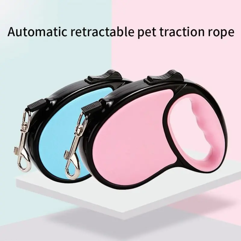 Retractable Nylon Dog Leash – 5-Meter Auto-Lock Walking Tether