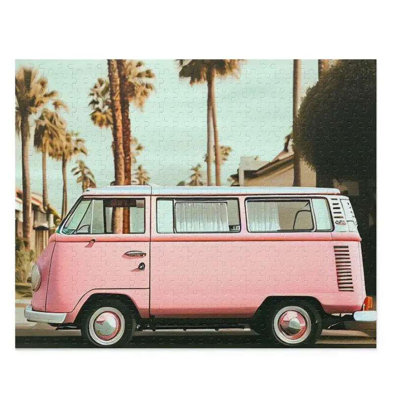 Retro Neighborhood Van – 500-Piece Nostalgic Jigsaw Puzzle