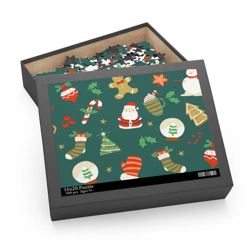 Retro-Style Vintage Christmas 500-Piece Jigsaw Puzzle