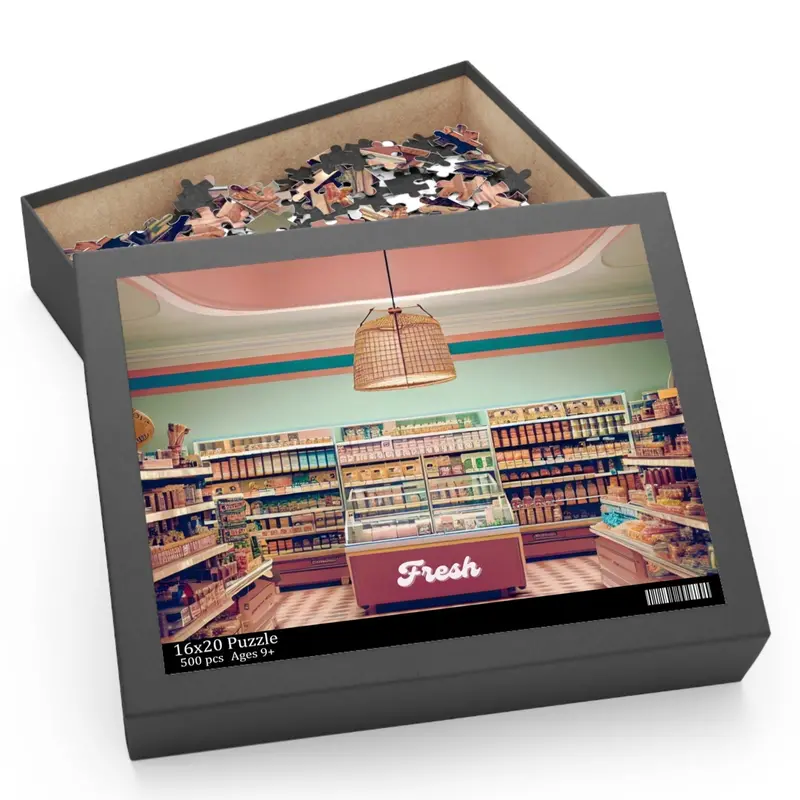 Retro Supermarket Jigsaw Puzzle – 500-Piece Nostalgia Puzzle