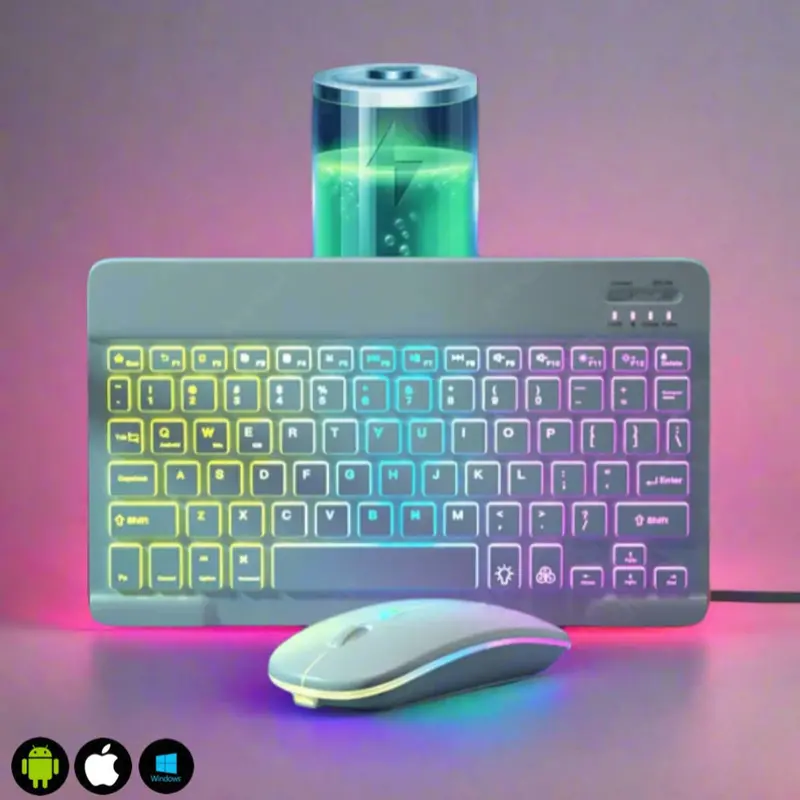 RGB Backlit Bluetooth Keyboard and Mouse Combo Set