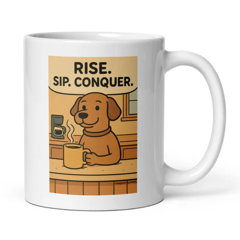 Rise. Sip. Conquer. Motivational Mug – 11 oz Morning Essential