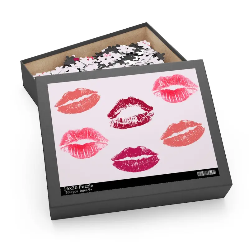 Romantic Kiss Motif 500-Piece Jigsaw Puzzle