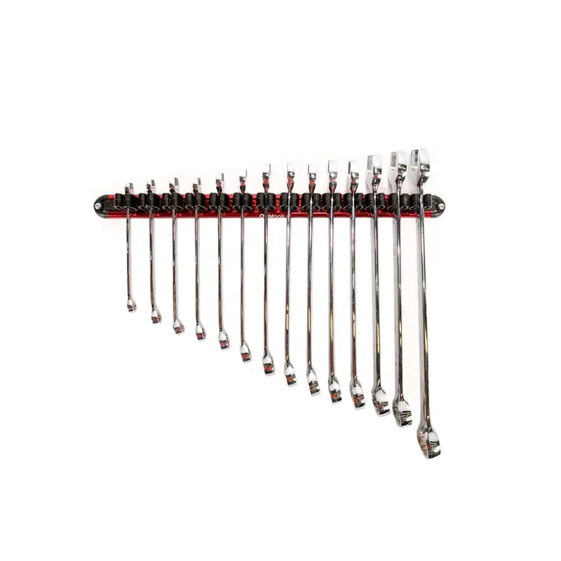 Rotating Wall-Mount Wrench Organizer with Adjustable Clips
