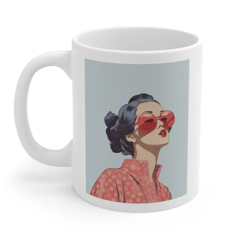 Sakura Kimono Design Ceramic Mug