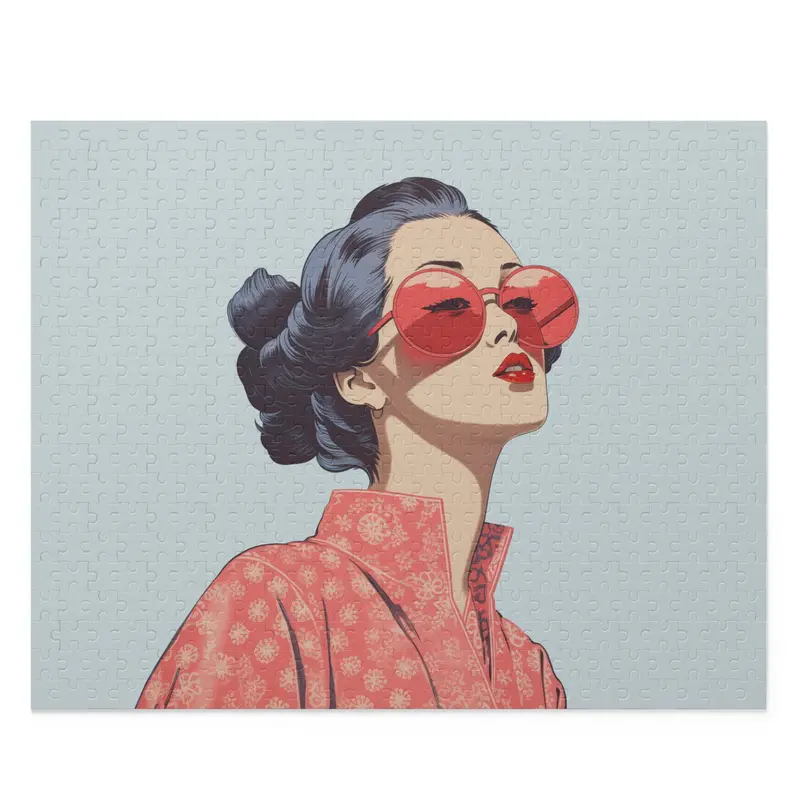Sakura Kimono-Themed 500-Piece Jigsaw Puzzle