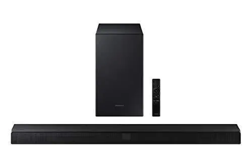 Samsung HW-T550 2.1-Channel Soundbar – Dolby Audio & DTS Virtual:X Immersive Audio for TV, Movies, and Music (2020 Model)