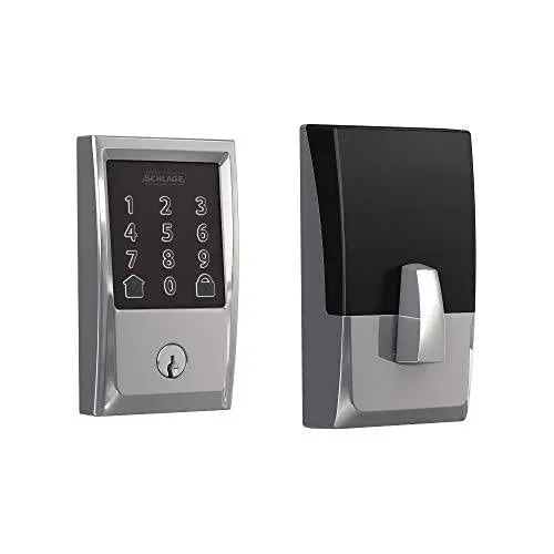 Schlage BE489WB Encode Smart Deadbolt – Wi-Fi Enabled Touchscreen Lock in Bright Chrome Finish