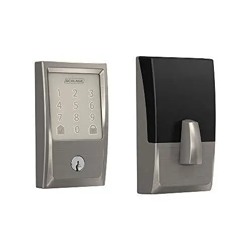 Schlage Encode BE489WB Smart Deadbolt – WiFi Touchscreen Lock with Remote Access & Auto-Lock (Satin Nickel)