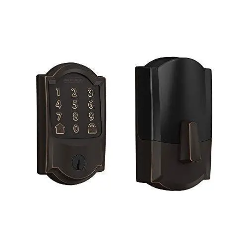 Schlage Encode Smart Deadbolt – WiFi-Enabled Touchscreen Lock with Built-in Alarm, Remote Access, and Aged Bronze Finish