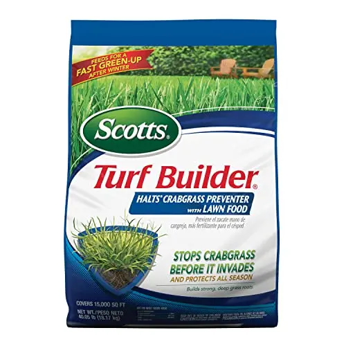 Scotts Turf Builder Crabgrass Preventer + Lawn Food – Pre-Emergent Herbicide & Fertilizer for Up to 15,000 Sq. Ft.