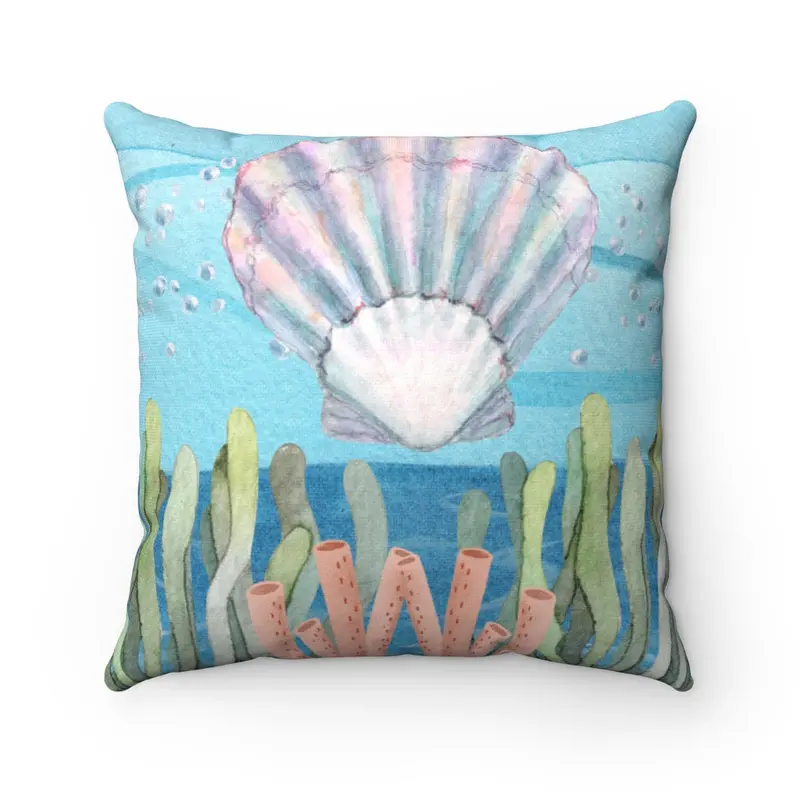 Seashell-Print Decorative Pillow – Choose from 4 Dimensions