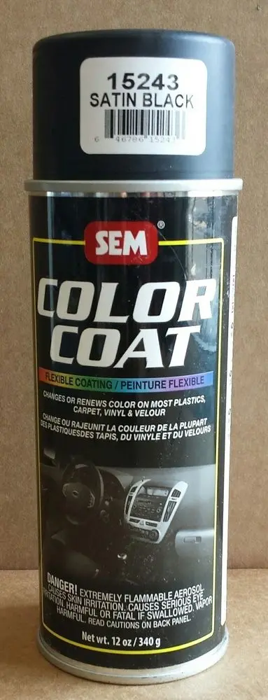 SEM 15243 Interior Satin Black Spray Paint for Automotive Restoration