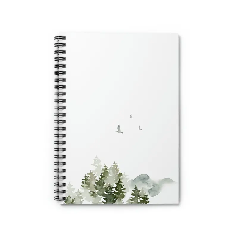 Serene Birds & Nature Illustration Spiral Notebook