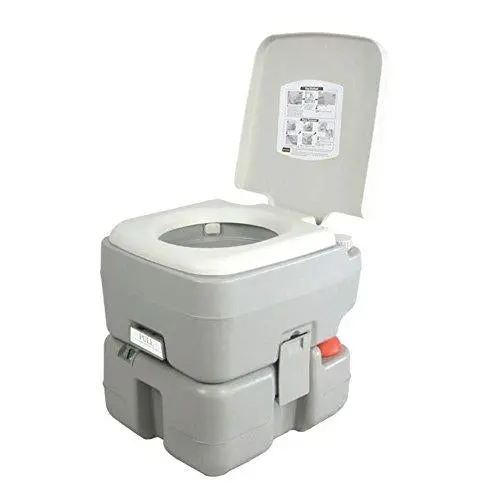 SereneLife Portable Travel Toilet: Compact Folding Design with 3-Way Flush & Level Indicator