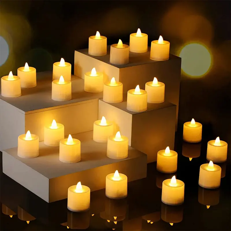Set of 24 Warm-Glow LED Flameless Candles