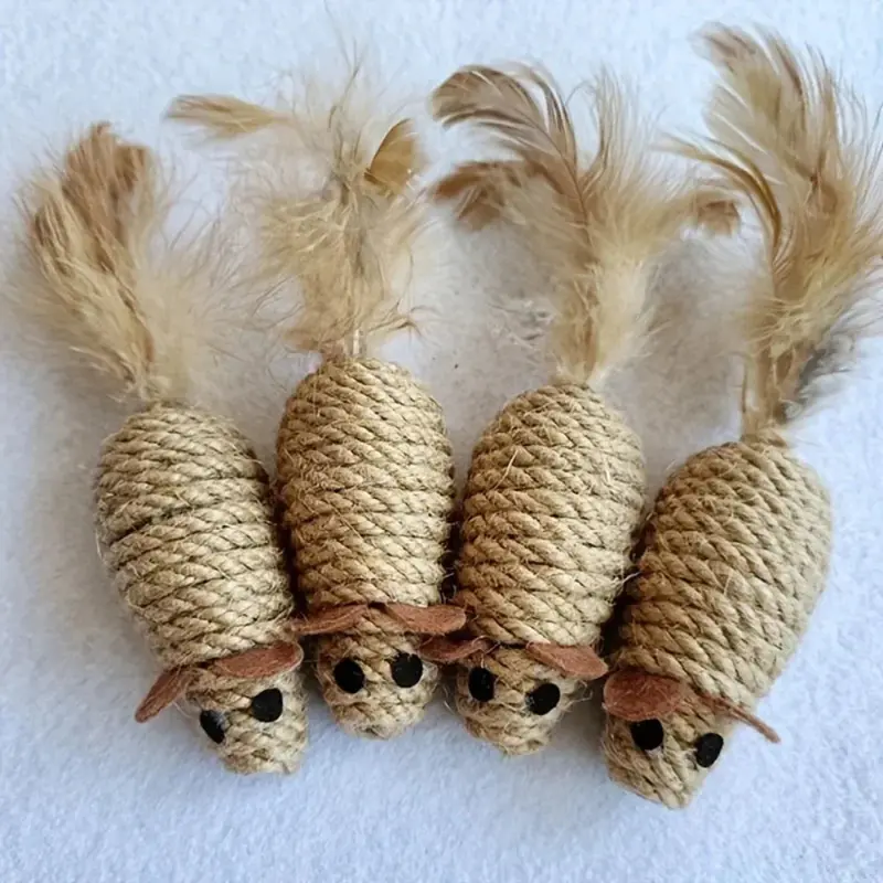 Set of 4 Interactive Cat Scratch Mouse Toys